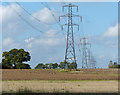 Pylons next to the Birmingham & Fazeley Canal