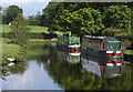 Moored narrowboats near Rhoswiel, Shropshire