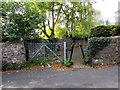 Inwardly sloping barrier across Glansychan Lane, Abersychan