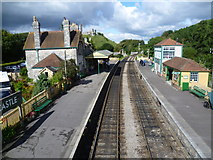 SY9682 : Corfe Castle station from the footbridge by Marathon