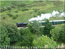 SY9682 : A steam train seen from Corfe Castle by Marathon