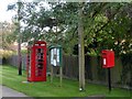 Phone box, telephone kiosk and notice board, Little Laver