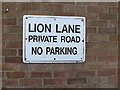 Lion Lane sign