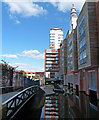 Apartment blocks along the Birmingham & Fazeley Canal