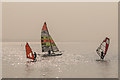 TR1067 : Windsurfers and Catamaran,  Whitstable, Kent by Christine Matthews