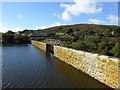 Looking west along the dam on Bussow Reservoir