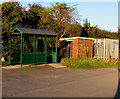 Bus shelter and electricity substation, Rogiet