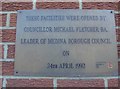 Plaque on the toilets opposite Morrisons