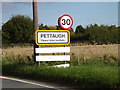 Pettaugh Village Name sign on the A1120