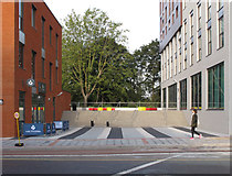 TQ2081 : Woodward Hall, Imperial College, open square and bar by David Hawgood