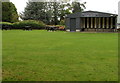 Croquet pavilion and picnic benches, Rodborough Common