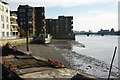 Muddy riverbank on Battersea Reach