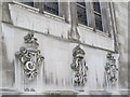 TQ3281 : Crests on The Dutch Church, Austin Friars, EC2 by Mike Quinn
