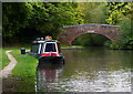 Narrowboat moored near the Bonehill Road Bridge