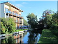 New flats by the New River southwest of Firs Lane, N21