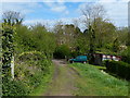 Track and footpath to the A4177 in Hatton