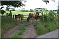 Track into field with cows east of Sandford