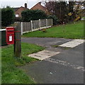 Queen Elizabeth II postbox on a pole in Pershore