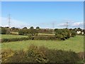 Farmland view from motorway bridge