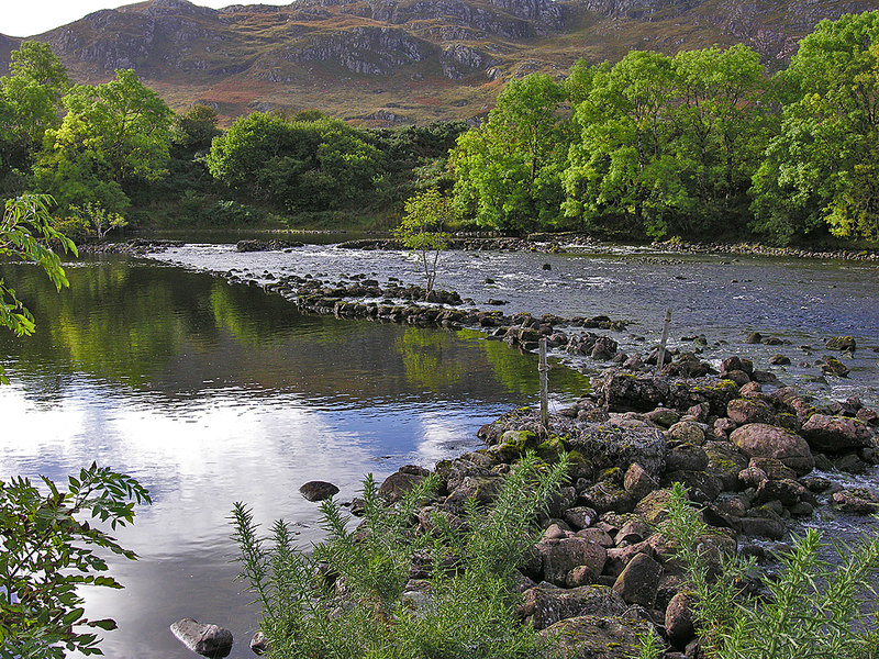 Fishing weirs on the River Ewe © Nigel Brown :: Geograph Britain and Ireland