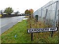SK5780 : Gardeners Way sign by Steve  Fareham
