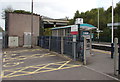 Yellow parking bays outside Whitchurch (Shropshire) railway station