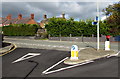 Junction opposite the entrance road to Whitchurch (Shropshire) railway station