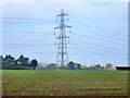 Pylon across a field