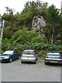 Raised sea cliff above the car park, Port Appin