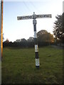 Fingerpost on Rectory Road, Mugswell