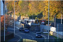 NT4936 : Galashiels station and the A7 by Jim Barton