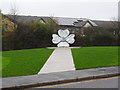 SU0783 : "Forever" marble poppy sculpture, Marlowe Way, Royal Wootton Bassett by Vieve Forward
