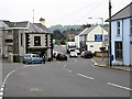 View North across the cross roads at the centre of Dromara