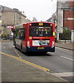 X24 bus in Pontypool town centre