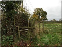 SJ7261 : Stile and footpath off Plant Lane by Jonathan Hutchins
