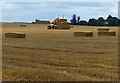 Farmland and bales next to Brockhall Road