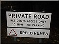 Sign at the entrance to Woodlands Close, Chislehurst