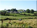 Drumlin slope farm house and buildings