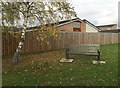 Harplands Hospital: bench in the grounds