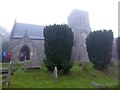 Leusdon church in the rain