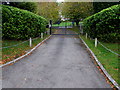 SO8502 : Manor House entrance drive gates, Lower Littleworth, Gloucestershire by Jaggery
