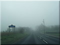 B6532 at Daisy Hill village boundary in the fog