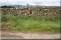 Footpath stile in dry stone wall from track to Low Abbey