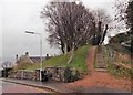 Steps to the path along a disused railway route