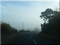 A686 nears lane junction, west of Langley