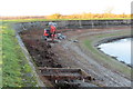 SP9113 : Repairing Startops Reservoir (5) Concrete platforms are built by Chris Reynolds