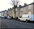 Van, tree and cars, St Mary Street, Baneswell, Newport