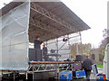 SP9211 : Preparing the stage in Church Square for the Tring 2015 Victorian Evening by Chris Reynolds