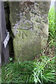 Benchmark on Heslaker Lane gatepost near Funkirk