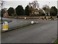 Knocked-over A4169 keep left sign, Shifnal